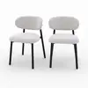 Image de Lot de 2 chaises en tissu gris clair chiné et pieds en métal noir-nao Nao