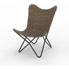 Image de Fauteuil papillon en cuir de chèvre marron - Octave - Maison Pavane