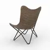 Image de Fauteuil papillon en cuir de chèvre marron-octave Octave