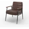 Image de Fauteuil en cuir de buffle marron et métal noir - Hugues - Maison Pavane