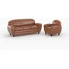 Image de Ensemble canapé et fauteuil camel 4 places - Club - Maison Pavane