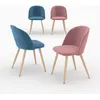 Image de Pack 4 chaises en velours bleu et rose - Cozy - Maison Pavane