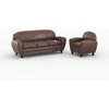 Image de Ensemble canapé et fauteuil marron vieilli 4 places - Club - Maison Pavane