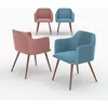 Image de Pack 4 chaises en velours bleu et rose - Daisy - Maison Pavane