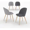 Image de Pack 4 chaises en tissu gris foncé et gris clair - Cozy - Maison Pavane