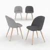 Image de Pack 4 chaises en tissu gris foncé et gris clair-cozy Cozy