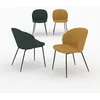 Image de Pack 4 chaises en tissu bouclé jaune et vert - Groom - Maison Pavane