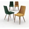 Image de Pack 4 chaises en velours jaune et vert - Vinni - Maison Pavane