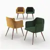 Image de Pack 4 chaises en velours jaune et vert-daisy Daisy