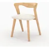 Image de Chaise en bois dhévéa clair et tissu bouclé crème - Vega - Maison Pavane