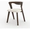 Image de Chaise en bois dhévéa foncé et tissu bouclé crème - Vega - Maison Pavane
