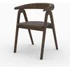 Image de Chaise en bois dhévéa foncé avec accoudoirs - Hawa - Maison Pavane