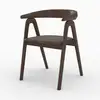 Image de Chaise en bois d'hévéa foncé avec accoudoirs-hawa Hawa