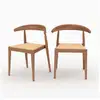 Image de Lot de 2 chaises en bois de teck et cannage en rotin-alia Alia