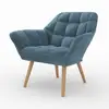 Image de Fauteuil en tissu bleu et pieds en bois-simba Simba