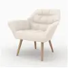 Image de Fauteuil en tissu bouclé blanc-simba Simba