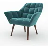 Image de Fauteuil en velours bleu canard - Simba - Maison Pavane