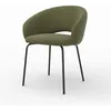 Image de Chaise en tissu vert chiné et pieds noirs - Milly - Maison Pavane