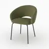 Image de Chaise en tissu vert chiné et pieds noirs-milly Milly
