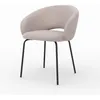 Image de Chaise en tissu beige chiné et pieds noirs - Milly - Maison Pavane