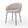 Image de Chaise en tissu beige chiné et pieds noirs-milly Milly