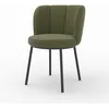 Image de Chaise en tissu vert chiné et pieds noirs - Aby - Maison Pavane