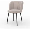 Image de Chaise en tissu beige chiné et pieds noirs - Aby - Maison Pavane