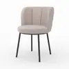 Image de Chaise en tissu beige chiné et pieds noirs-aby Aby