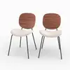 Image de Lot de 2 chaises en tissu beige chiné et bois-simone Simone