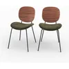 Image de Lot de 2 chaises en velours vert kaki - Simone - Maison Pavane