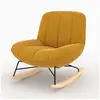 Image de Rocking chair en tissu effet velours jaune moutarde-alvin Alvin