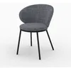 Image de Chaise en tissu gris et pieds en métal noir - Angèle - Maison Pavane