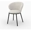 Image de Chaise en tissu beige et pieds en métal noir - Angèle - Maison Pavane