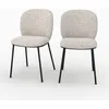 Image de Lot de 2 chaises en tissu beige chiné - Adèle - Maison Pavane