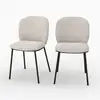 Image de Lot de 2 chaises en tissu beige chiné-adèle Adèle