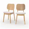 Image de Lot de 2 chaises en bois clair et tissu beige-clyde Clyde