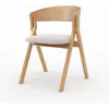 Image de Chaise en bois dhévéa et tissu beige - Héloïse - Maison Pavane