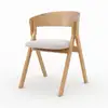 Image de Chaise en bois d'hévéa et tissu beige-héloïse Héloïse