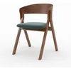 Image de Chaise en bois dhévéa et tissu vert chiné - Héloïse - Maison Pavane
