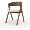 Image de Chaise en bois dhévéa et tissu gris clair - Héloïse - Maison Pavane
