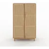Image de Armoire en bois massif de mindi et rotin - Delya - Maison Pavane