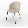 Image de Chaise en tissu bouclé beige et pieds en métal - Groom - Maison Pavane
