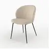 Image de Chaise en tissu bouclé beige et pieds en métal-groom Groom