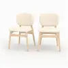 Image de Lot de 2 chaises en tissu bouclé beige-paulette Paulette