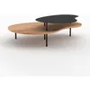 Image de Tables gigognes en bois et metal noir (lot de 2) - Moji - Maison Pavane