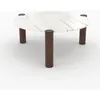 Image de Table basse ronde en marbre et bois de manguier D86 cm - Pauline - Maison Pavane