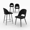Image de Pack 2 chaises et 2 chaises de bar 65 cm en velours noir-pénélope Pénélope