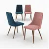 Image de Pack 4 chaises en velours bleu et rose-vinni Vinni