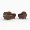 Image de Ensemble canapé et fauteuil marron foncé 3 places-club Club
