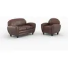 Image de Ensemble canapé et fauteuil marron 3 places - Club - Maison Pavane